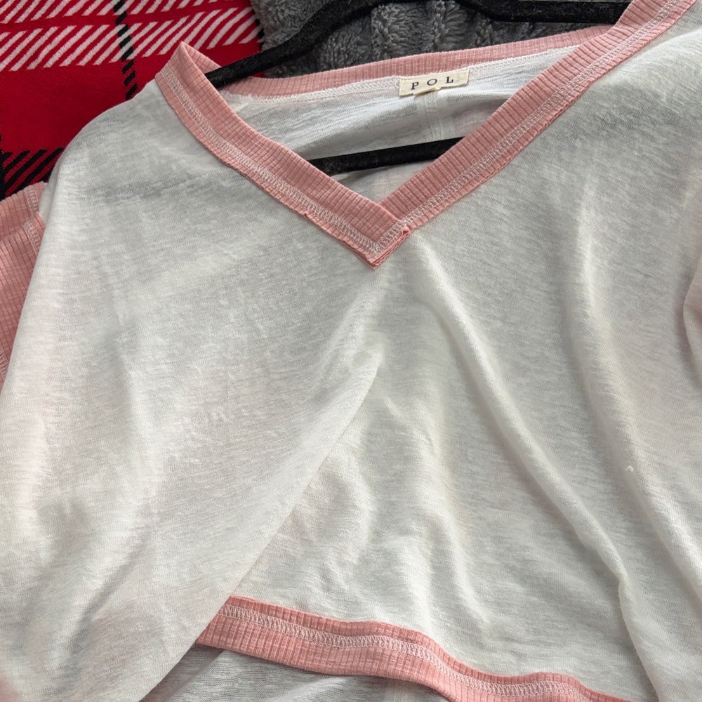 POL White Top with Pink Accents